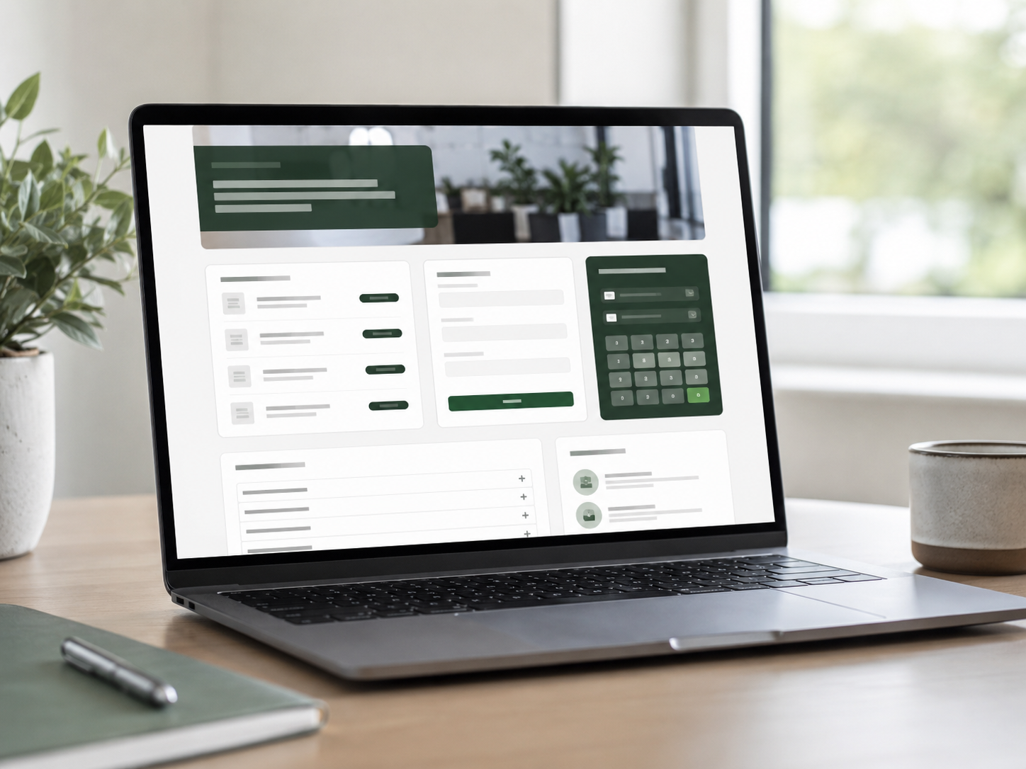 Computer mit Website-Plus Musterseite